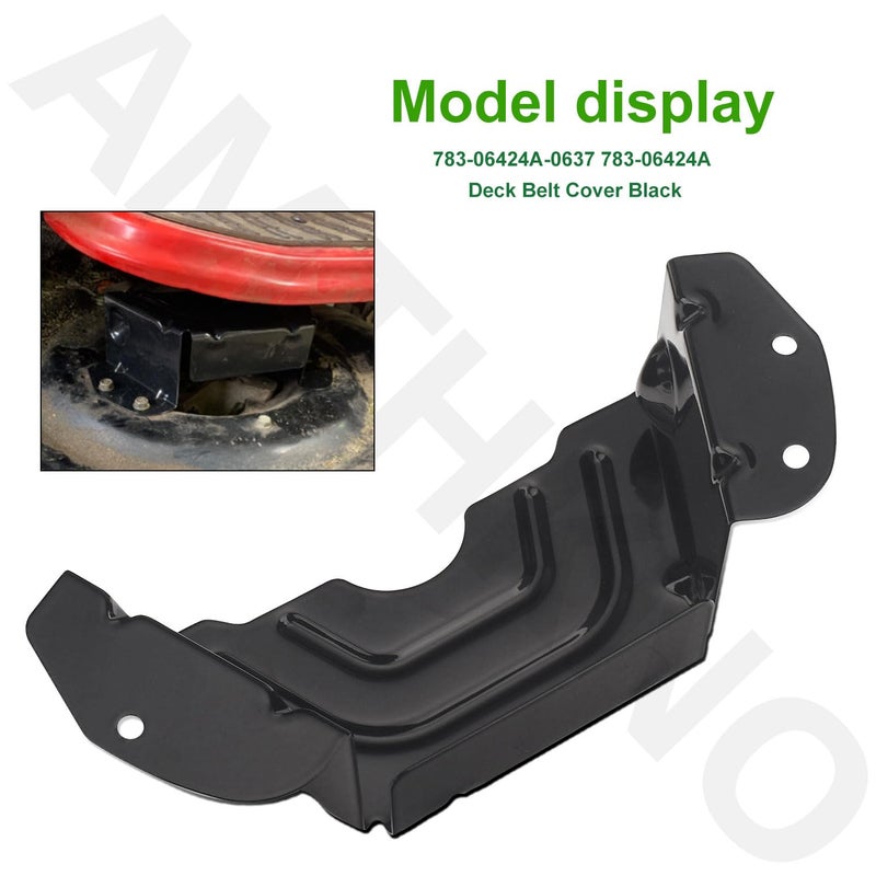 AMTHKNO 783-06424A-0637 Deck Belt Cover Black Compatible with MTD/Craftsman/Troy-Bilt/Husky Lawn Mower 42"" 46"" Deck Replaces 783-06424A Mower Desk Parts 13AD775S059 13WX78TS090 24728902 247288842 (1 Pack) - Image 2